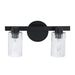 Vanity Light Thesis 207029A Bedminster 14 inch 2 light Matte Black Vanity Light with Clear Ribbed Glass Shades THESIS