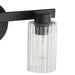 Vanity Light Thesis 207029A Bedminster 14 inch 2 light Matte Black Vanity Light with Clear Ribbed Glass Shades THESIS