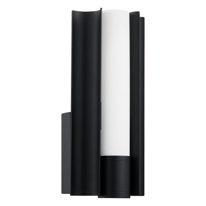 Vanity Light Thesis 207629A Colton 12 inch 1 light Textured Black 5CCT LED Vanity Light with Etched Opal Glass Shade THESIS