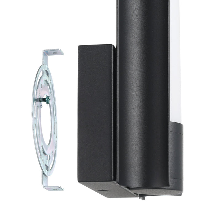 Vanity Light Thesis 207629A Colton 12 inch 1 light Textured Black 5CCT LED Vanity Light with Etched Opal Glass Shade THESIS