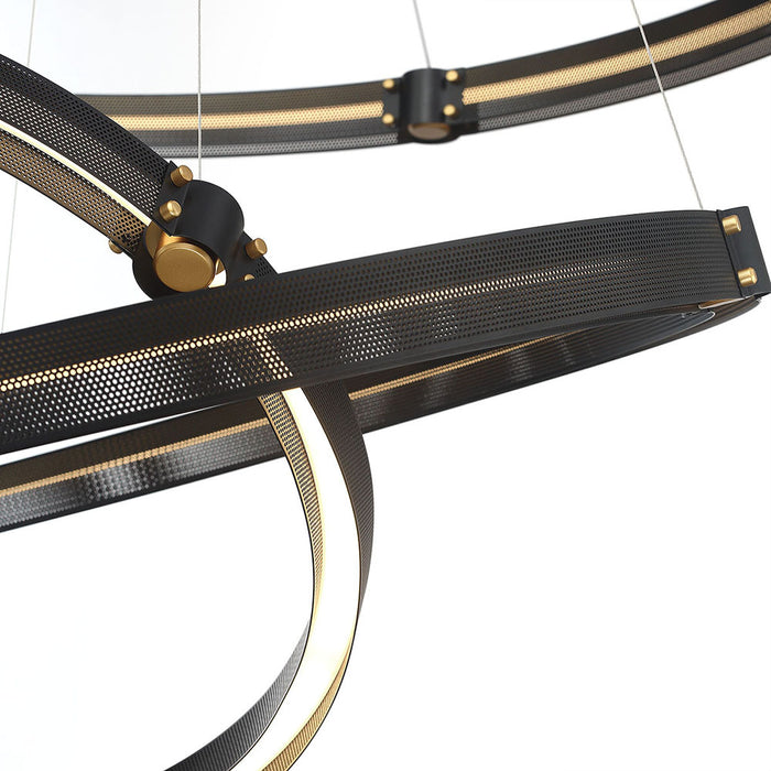 Eurofase 37384-012 Admiral 62" Gold-Black Mix LED Chandelier