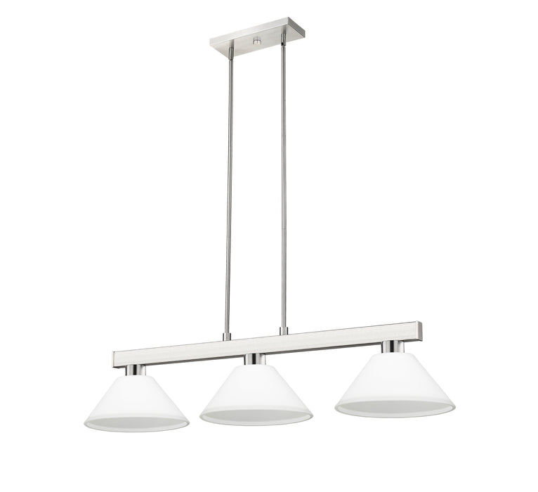 Billiard Z-Lite 152BN-AMO14 Brushed Nickel Cobalt 3 Light Billiard Z-Lite