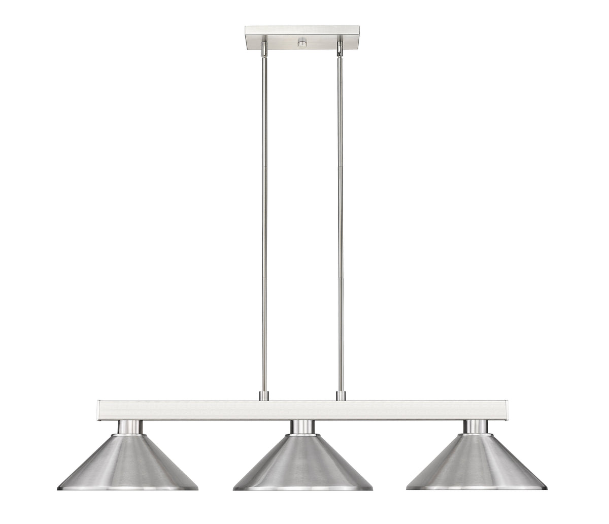 Z-Lite 152BN-MBN Brushed Nickel Players 3 Light Billiard — LightStoreUSA