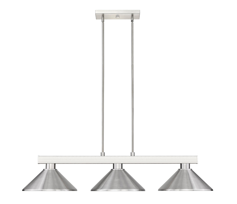 Billiard Z-Lite 152BN-MBN Brushed Nickel Players 3 Light Billiard Z-Lite