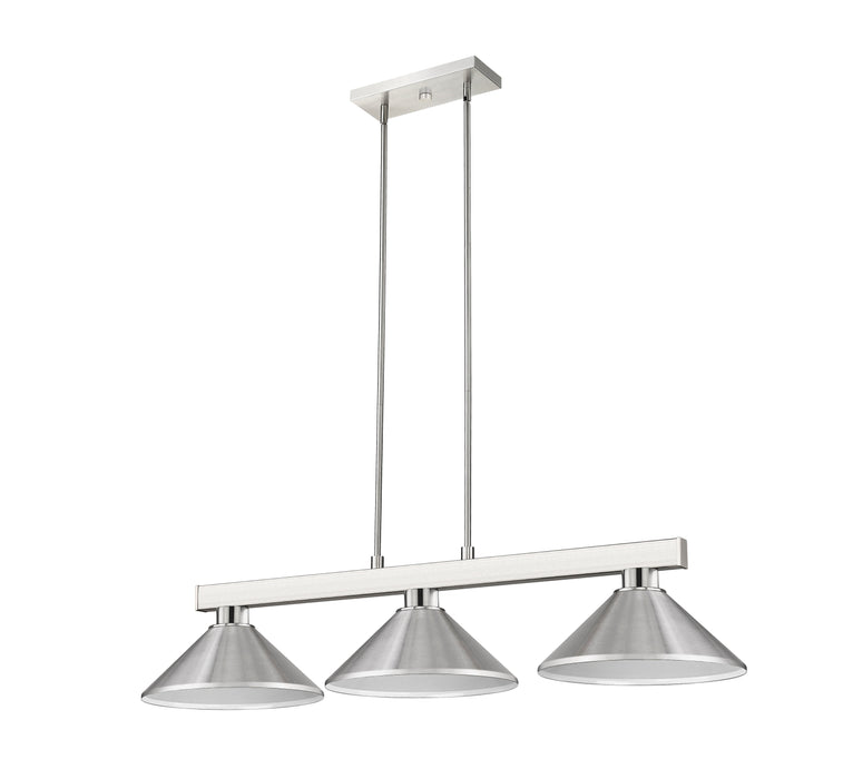 Billiard Z-Lite 152BN-MBN Brushed Nickel Players 3 Light Billiard Z-Lite