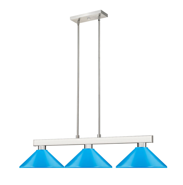 Billiard Z-Lite 152BN-MEB Brushed Nickel Cobalt 3 Light Billiard Z-Lite