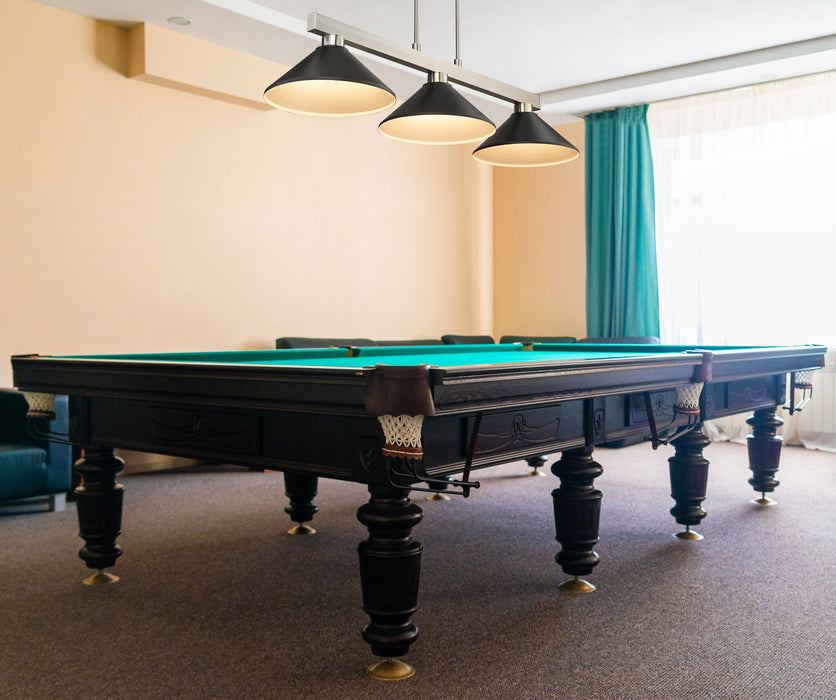 Billiard Z-Lite 152BN-MMB Brushed Nickel Cobalt 3 Light Billiard Z-Lite