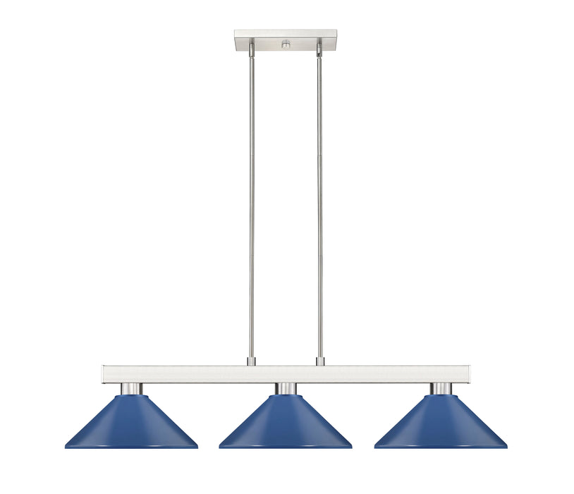 Billiard Z-Lite 152BN-MNB Brushed Nickel Cobalt 3 Light Billiard Z-Lite