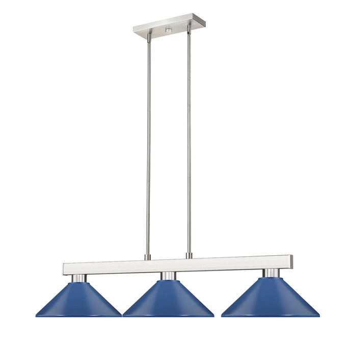 Billiard Z-Lite 152BN-MNB Brushed Nickel Cobalt 3 Light Billiard Z-Lite