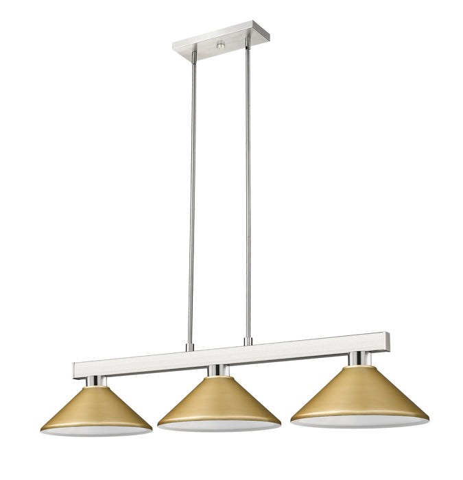 Billiard Z-Lite 152BN-MSG Brushed Nickel Cobalt 3 Light Billiard Z-Lite
