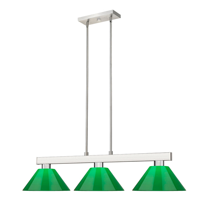 Billiard Z-Lite 152BN-PGR Brushed Nickel Cobalt 3 Light Billiard Z-Lite