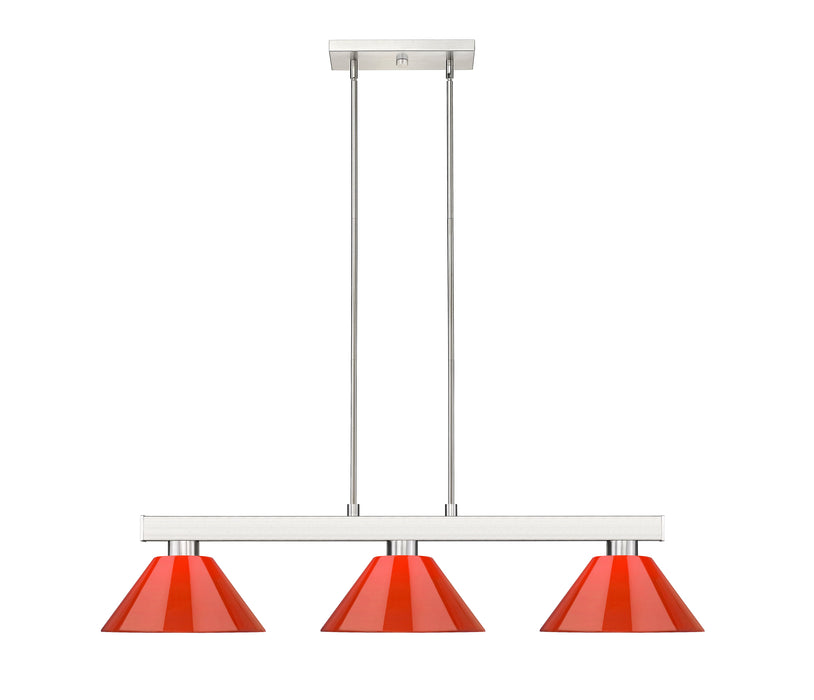 Billiard Z-Lite 152BN-PRD Brushed Nickel Cobalt 3 Light Billiard Z-Lite