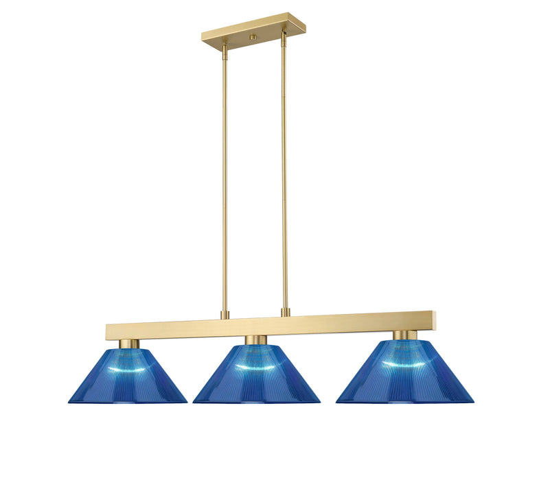 Billiard Z-Lite 152MGLD-ARDB Modern Gold Cobalt 3 Light Billiard Z-Lite