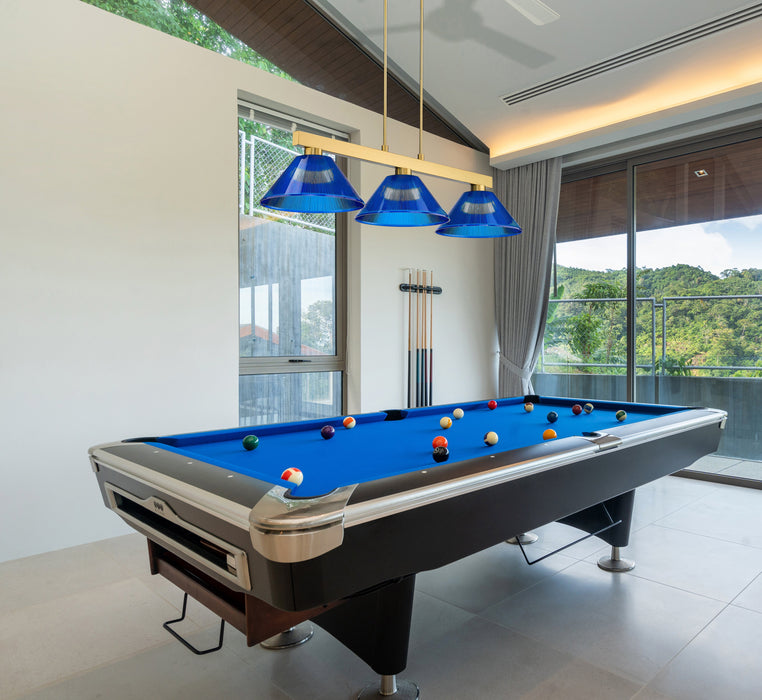 Billiard Z-Lite 152MGLD-ARDB Modern Gold Cobalt 3 Light Billiard Z-Lite