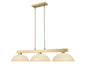 Billiard Z-Lite 152MGLD-DGM14 Modern Gold Cobalt 3 Light Billiard Z-Lite