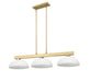 Billiard Z-Lite 152MGLD-DMO14 Modern Gold Cobalt 3 Light Billiard Z-Lite