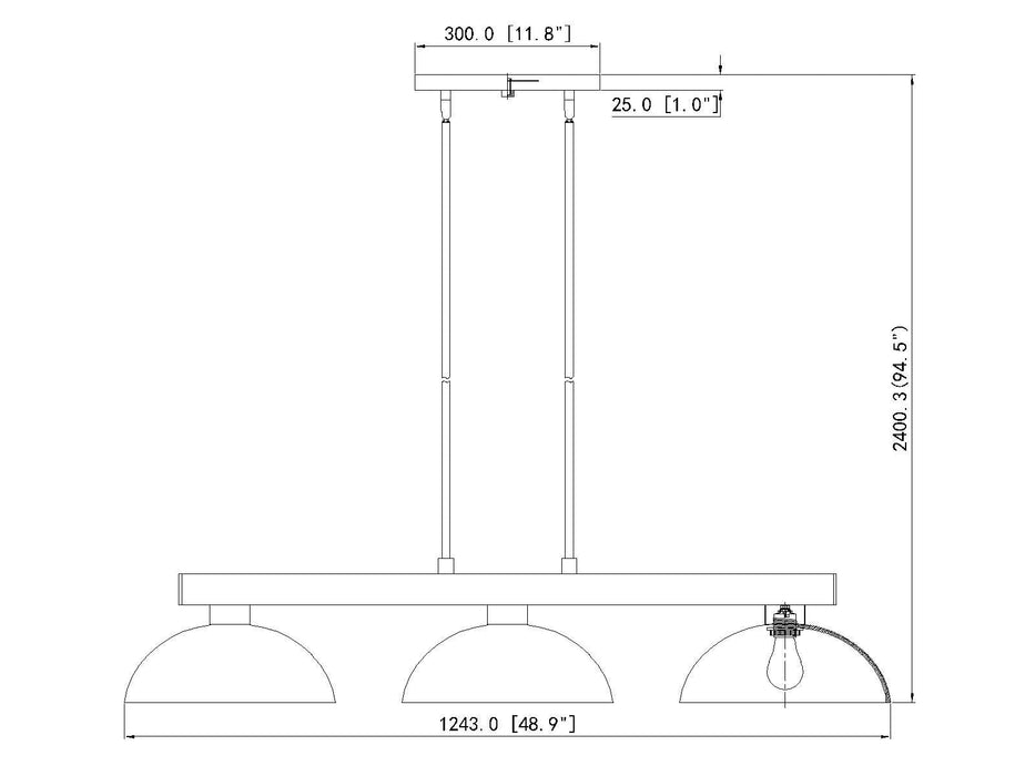 Billiard Z-Lite 152MGLD-DWL14 Modern Gold Cobalt 3 Light Billiard Z-Lite