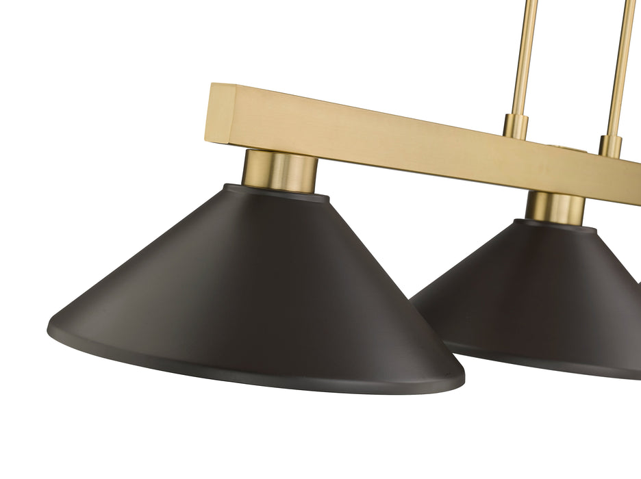 Billiard Z-Lite 152MGLD-MBRZ Modern Gold Cobalt 3 Light Billiard Z-Lite