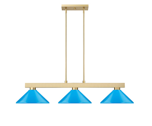 Billiard Z-Lite 152MGLD-MEB Modern Gold Cobalt 3 Light Billiard Z-Lite
