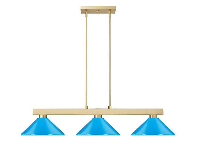 Billiard Z-Lite 152MGLD-MEB Modern Gold Cobalt 3 Light Billiard Z-Lite