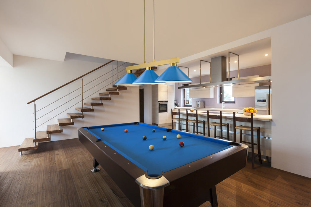 Billiard Z-Lite 152MGLD-MEB Modern Gold Cobalt 3 Light Billiard Z-Lite