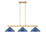 Billiard Z-Lite 152MGLD-MNB Modern Gold Cobalt 3 Light Billiard Z-Lite