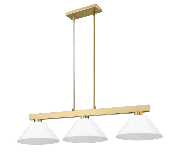 Billiard Z-Lite 152MGLD-PWH Modern Gold Cobalt 3 Light Billiard Z-Lite