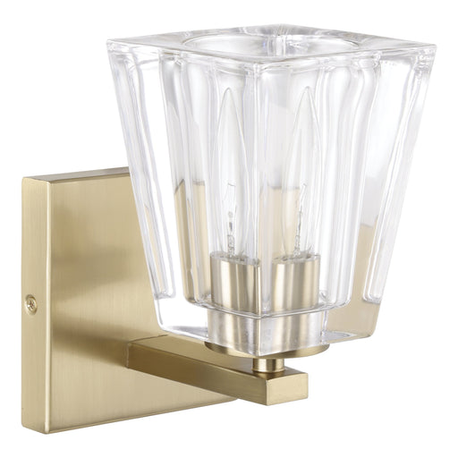 Vanity Light Thesis 206981A Valentin 4 inch 1 light Champagne Gold Vanity Light with Clear Pressed Glass Shade THESIS