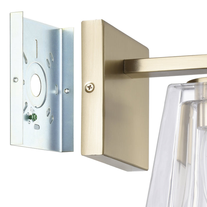 Vanity Light Thesis 206981A Valentin 4 inch 1 light Champagne Gold Vanity Light with Clear Pressed Glass Shade THESIS