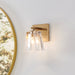 Vanity Light Thesis 206981A Valentin 4 inch 1 light Champagne Gold Vanity Light with Clear Pressed Glass Shade THESIS