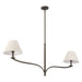 Chandelier Thesis 207338A Bethany 56 inch 2 light Forged Bronze Linear Chandelier with Natural Linen Shades THESIS