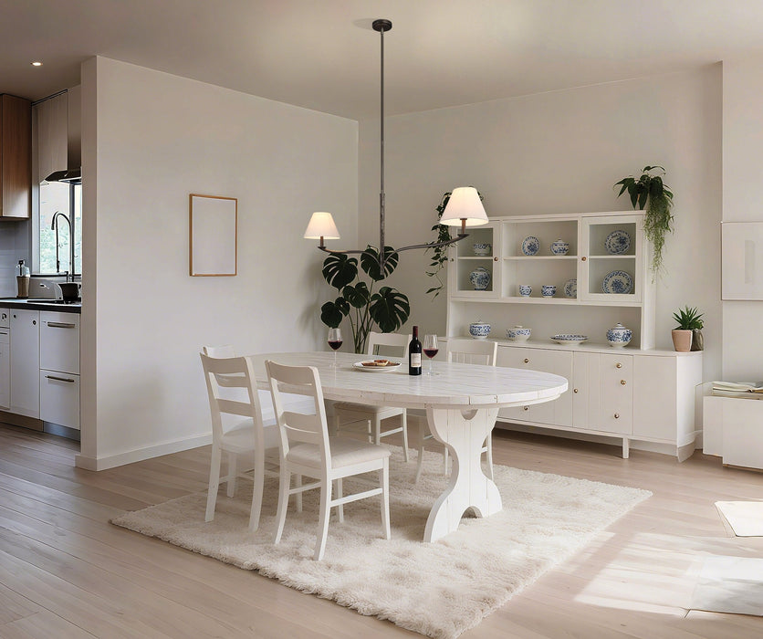 Chandelier Thesis 207338A Bethany 56 inch 2 light Forged Bronze Linear Chandelier with Natural Linen Shades THESIS