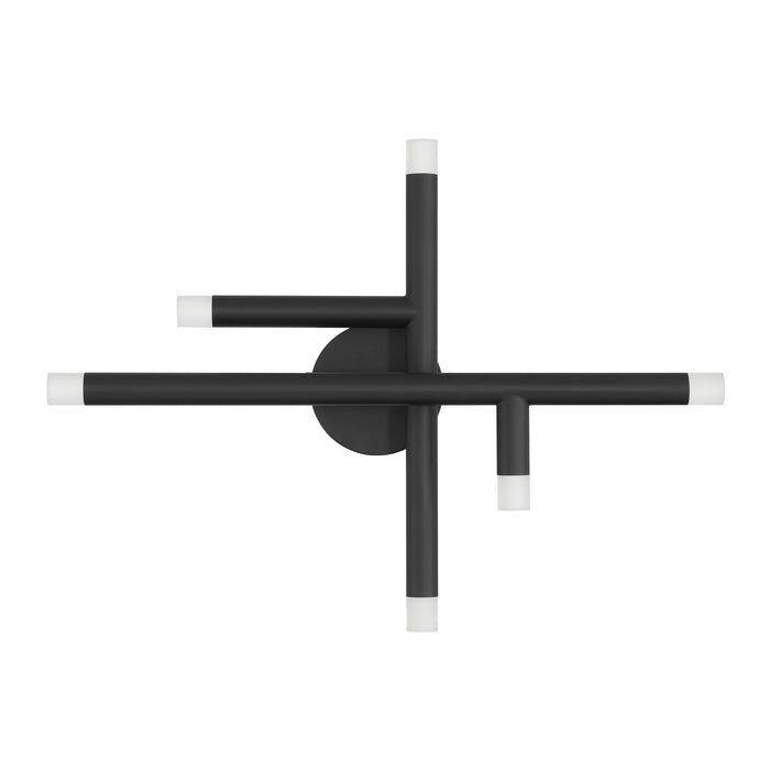 Wall Sconce Thesis 207298A Manhattan 18 inch 6 light Matte Black LED Wall Sconce THESIS