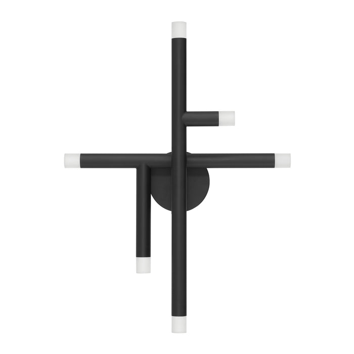 Wall Sconce Thesis 207298A Manhattan 18 inch 6 light Matte Black LED Wall Sconce THESIS