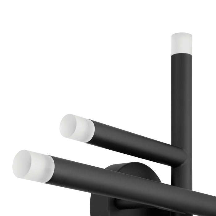 Wall Sconce Thesis 207298A Manhattan 18 inch 6 light Matte Black LED Wall Sconce THESIS