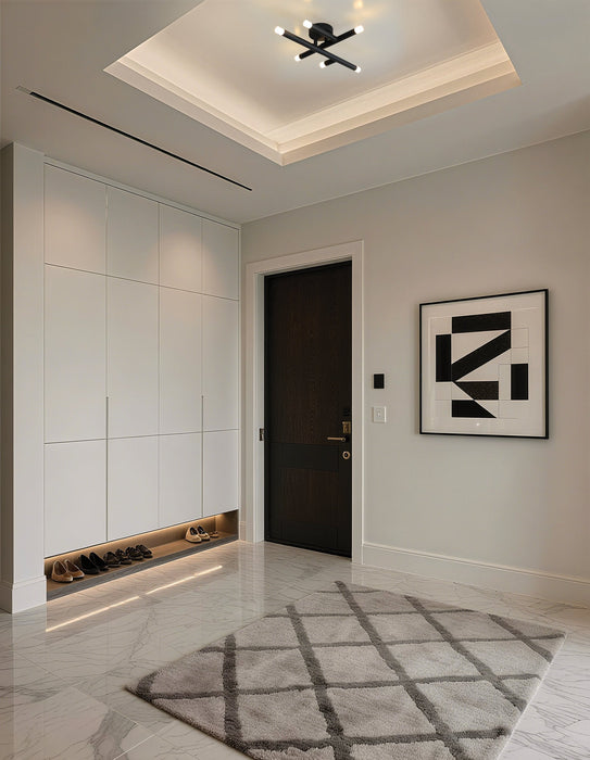 Wall Sconce Thesis 207298A Manhattan 18 inch 6 light Matte Black LED Wall Sconce THESIS