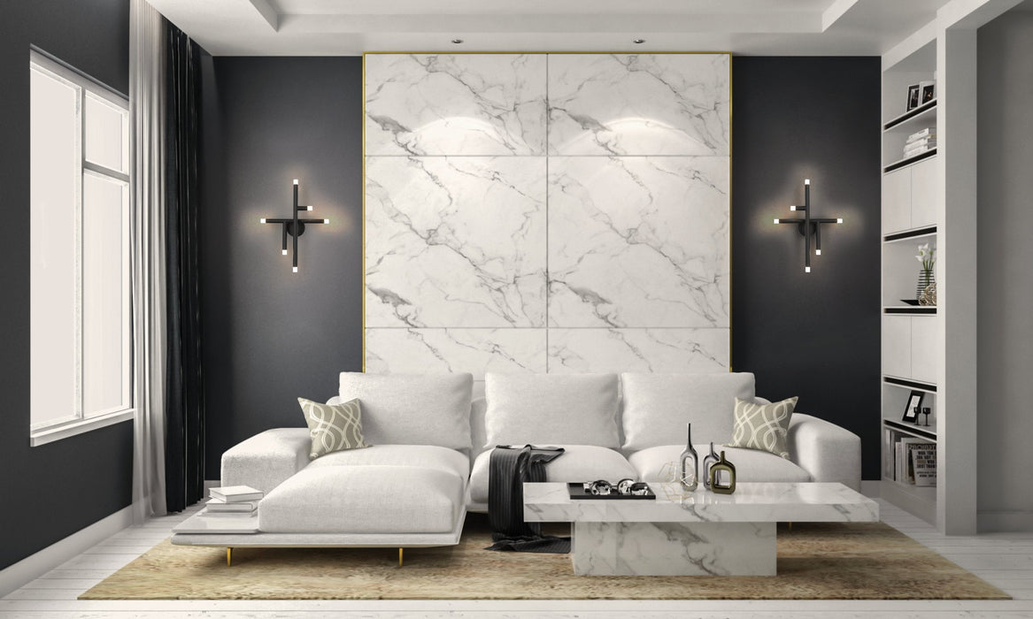 Wall Sconce Thesis 207298A Manhattan 18 inch 6 light Matte Black LED Wall Sconce THESIS