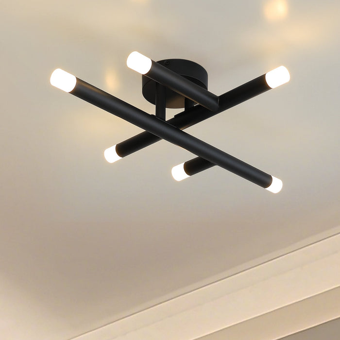 Wall Sconce Thesis 207298A Manhattan 18 inch 6 light Matte Black LED Wall Sconce THESIS