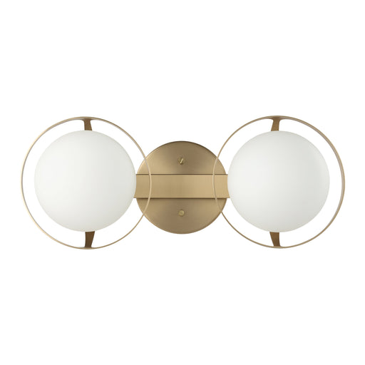 Vanity Light Thesis 206971A Parker 16 inch 2 light Champagne Gold Vanity Light with Etched Opal Glass Shades THESIS