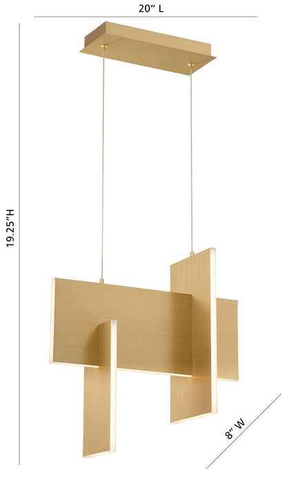 Eurofase 37346-010 Coburg 20" Gold LED Chandelier