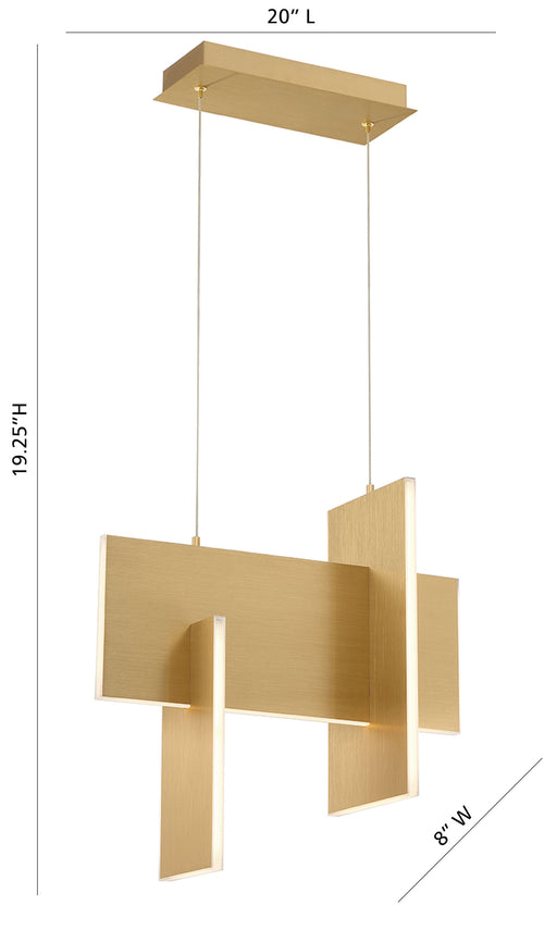 Eurofase 37346-010 Coburg 20" Gold LED Chandelier