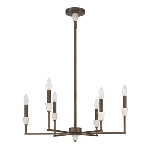 Chandelier Thesis 207363A Montclair 26 inch 6 light Forged Bronze and Natural Alabaster Chandelier THESIS