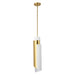 Pendant Light Thesis 206929A Enzio 6 inch 1 light Brushed Gold Pendant Light with Brushed Gold and Matte White Metal Shade THESIS