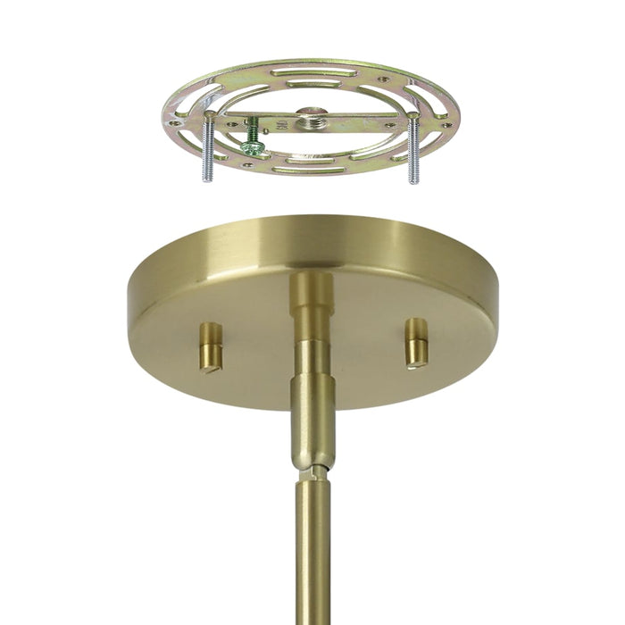 Pendant Light Thesis 206929A Enzio 6 inch 1 light Brushed Gold Pendant Light with Brushed Gold and Matte White Metal Shade THESIS