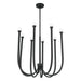 Chandelier Thesis 207263A Dahlia 28 inch 8 light Textured Black Chandelier with Opal Glass Shades THESIS