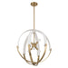 Chandelier Thesis 207273A Abbey 23 inch 6 light Brass and Cream Cotton Rope Chandelier THESIS