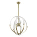 Chandelier Thesis 207273A Abbey 23 inch 6 light Brass and Cream Cotton Rope Chandelier THESIS