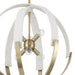 Chandelier Thesis 207273A Abbey 23 inch 6 light Brass and Cream Cotton Rope Chandelier THESIS