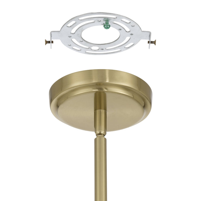 Chandelier Thesis 207273A Abbey 23 inch 6 light Brass and Cream Cotton Rope Chandelier THESIS