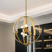 Chandelier Thesis 207273A Abbey 23 inch 6 light Brass and Cream Cotton Rope Chandelier THESIS